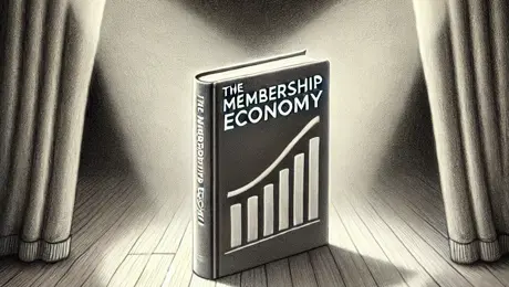 DALL·E 2025 02 26 21.57.56 A Pencil Sketch Of The Book 'The Membership Economy' Placed On A Theater Stage. The Book Is Standing Upright In The Center Of The Stage, Illuminated B